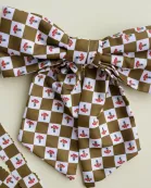 CHECKERED FLORAL MIDI BOW