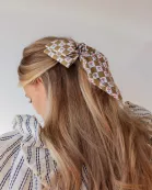 CHECKERED FLORAL MIDI BOW