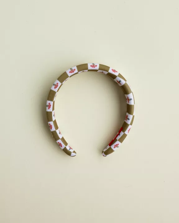 CHECKERED FLORAL PADDED HEADBAND