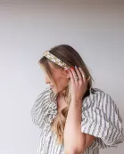 CHECKERED FLORAL PADDED HEADBAND