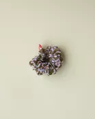 CHECKERED FLORAL MIDI SCRUNCHIE