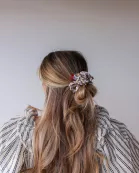 CHECKERED FLORAL MIDI SCRUNCHIE