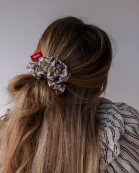 CHECKERED FLORAL MIDI SCRUNCHIE
