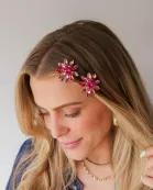 GEMSTONE FLOWER CLIPS