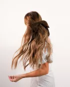 BROWN GLITTER SLOUCHY BOW
