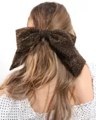 BROWN GLITTER SLOUCHY BOW