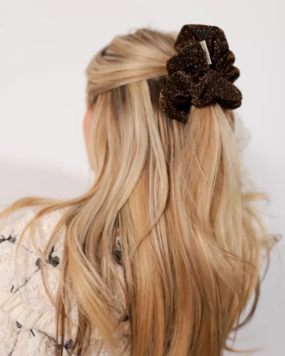 BROWN GLITTER MIDI SCRUNCHIE