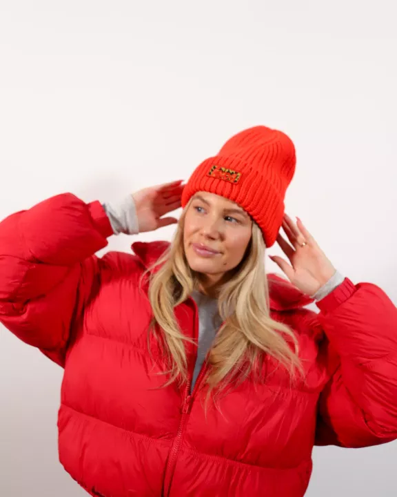 RED CHEETAH BEANIE