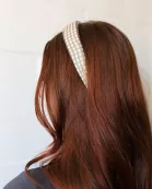 BROWN PLAID PADDED HEADBAND