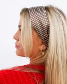 BROWN PLAID HAIR SCARF