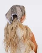BROWN PLAID BANDANA