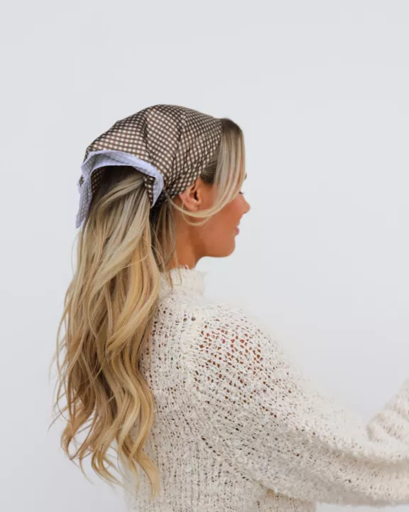 BROWN PLAID BANDANA