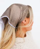 BROWN PLAID BANDANA