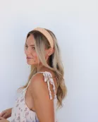 PINK PLAID PADDED HEADBAND