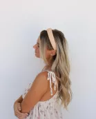 PINK PLAID PADDED HEADBAND