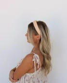 PINK PLAID PADDED HEADBAND
