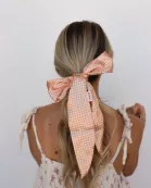 PINK PLAID HAIR SCARF