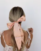 PINK PLAID HAIR SCARF