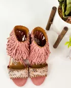 True Fringe Wedge in Blush