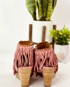 True Fringe Wedge in Blush