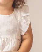 Chantilly Swiss Dot Romper with Cap