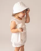 Chantilly Swiss Dot Romper with Cap