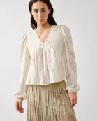 MAT3312 LACE BABYDOLL TOP W/LONG SLEEVE