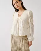MAT3312 LACE BABYDOLL TOP W/LONG SLEEVE