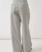 MAP3311 STRIPE WIDE LEG PANTS WITH ROPE BELT
