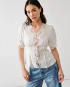 MAT3272 LACE EMBROIDERED PEPLUM BLOUSE
