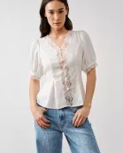 MAT3272 LACE EMBROIDERED PEPLUM BLOUSE