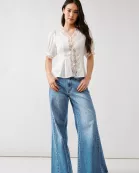 MAT3272 LACE EMBROIDERED PEPLUM BLOUSE