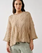 MAS3269 OVERSIZE WASHED CABLE SWEATER