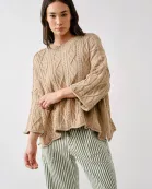 MAS3269 OVERSIZE WASHED CABLE SWEATER