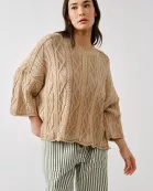 MAS3269 OVERSIZE WASHED CABLE SWEATER
