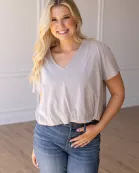 V NECK BUBBLE TEE - CORE COLORS