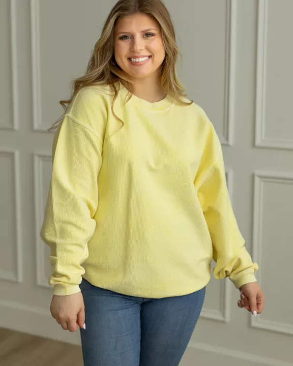 DAFFODIL - Essential Luxe Corded Crew Sweatshirt