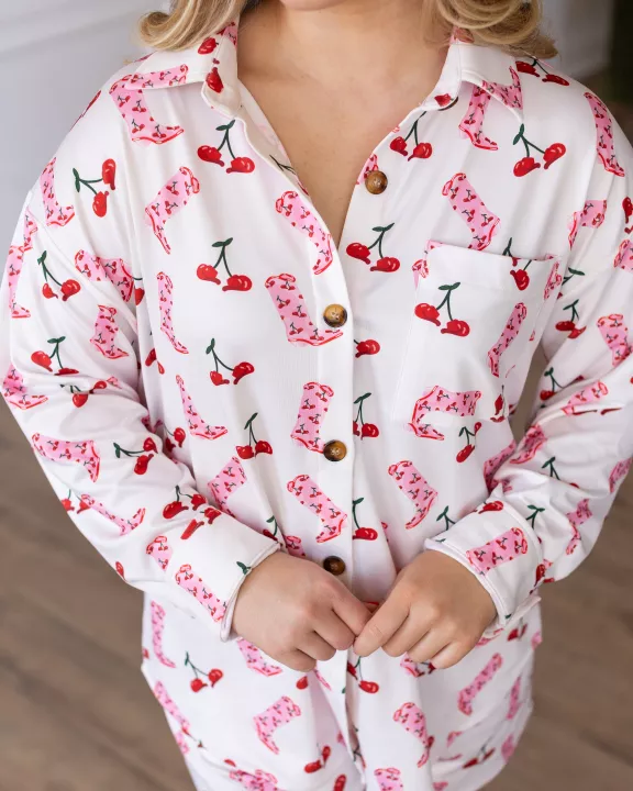 CHERRY COWGIRL LOUNGE SET