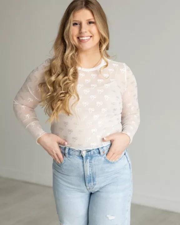 BOW SHEER LAYERING TOP