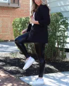 Glossy Faux Leather Leggings
