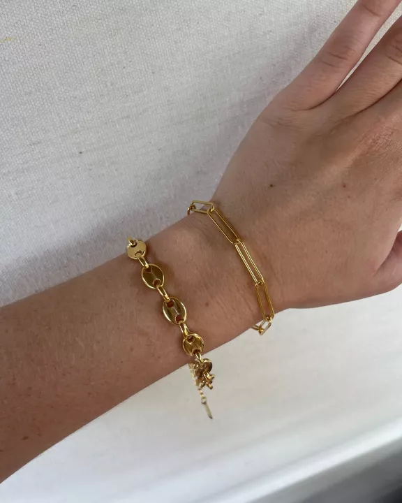 Coffee Bean 18k Gold Plate Bracelet