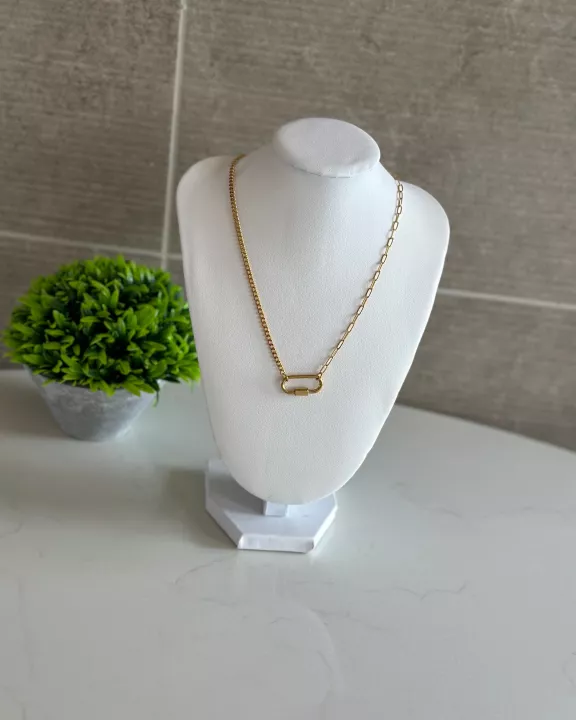 Carabiner 18k Gold Plate Necklace