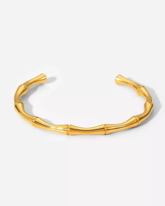 Bali 18k Gold Plated Bamboo Bracelet