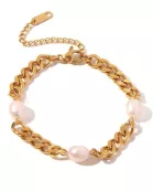 Pearl 18k Gold Plated Chunky Bracelet