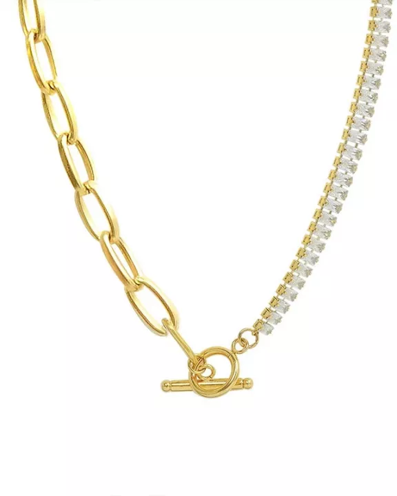 Diana CZ and 18k Gold Plate Necklace