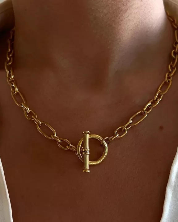 Punky Toggle 18k Gold Plate Necklace