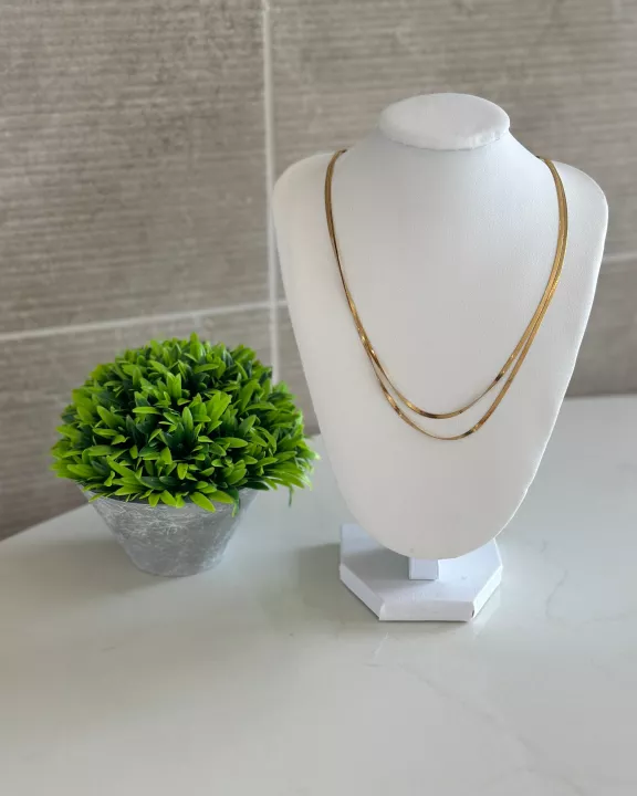 Double Layer Snake 18k Gold Plated Necklace