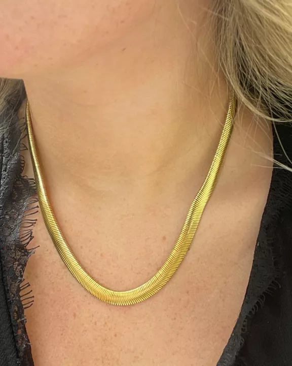 Herringbone Waterproof Stainless Steel Necklace