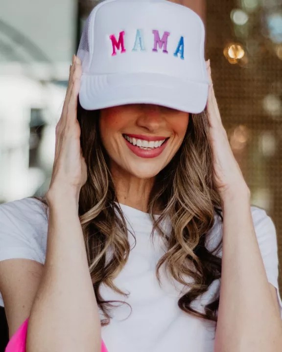 MAMA (Multicolored) Wholesale Trucker Hat (White Foam)