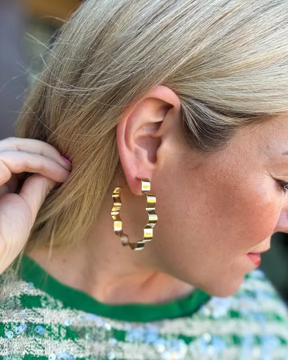 Whitney Wave Hoop Earrings - Min. 2 (E-15)